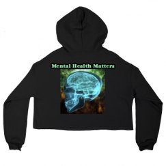 Ladies Relaxed Fit Cropped Fleece Hoodie