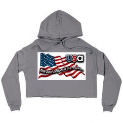 Ladies Relaxed Fit Cropped Fleece Hoodie