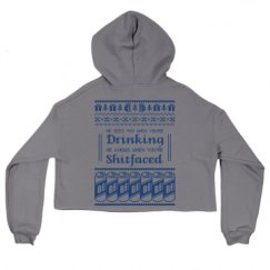 Ladies Relaxed Fit Cropped Fleece Hoodie