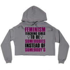 Ladies Relaxed Fit Cropped Fleece Hoodie