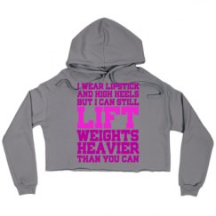 Ladies Relaxed Fit Cropped Fleece Hoodie