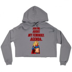 Ladies Relaxed Fit Cropped Fleece Hoodie