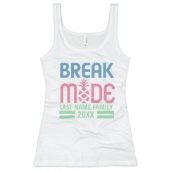 Break Mode Custom Family Name Date Spring Break T-Shirt
