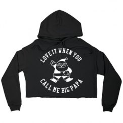 Ladies Relaxed Fit Cropped Fleece Hoodie