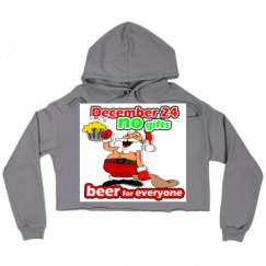 Ladies Relaxed Fit Cropped Fleece Hoodie