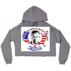 Ladies Relaxed Fit Cropped Fleece Hoodie