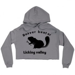 Ladies Relaxed Fit Cropped Fleece Hoodie