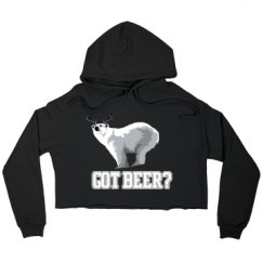 Ladies Relaxed Fit Cropped Fleece Hoodie