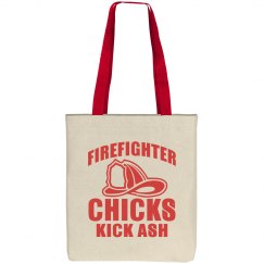 Firefighter Chicks Kick Ash Canvas Tote Bag