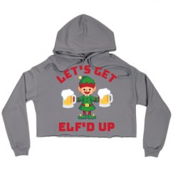 Ladies Relaxed Fit Cropped Fleece Hoodie