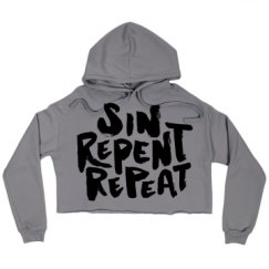 Ladies Relaxed Fit Cropped Fleece Hoodie