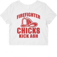 Firefighter Chicks Kick Ash Crop Tee