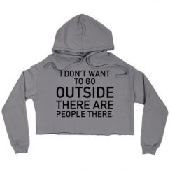 Ladies Relaxed Fit Cropped Fleece Hoodie