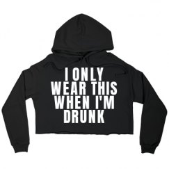 Ladies Relaxed Fit Cropped Fleece Hoodie