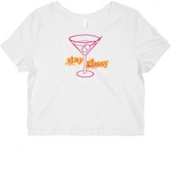 Ladies Slim Fit Crop Top Tee