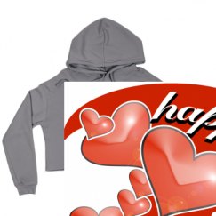 Ladies Relaxed Fit Cropped Fleece Hoodie