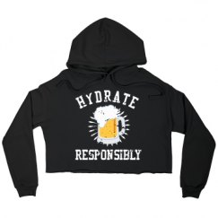 Ladies Relaxed Fit Cropped Fleece Hoodie