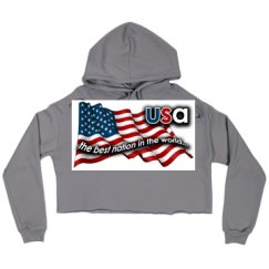 Ladies Relaxed Fit Cropped Fleece Hoodie