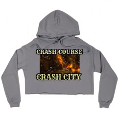 Ladies Relaxed Fit Cropped Fleece Hoodie