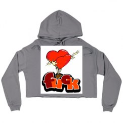 Ladies Relaxed Fit Cropped Fleece Hoodie