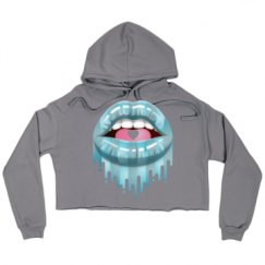 Ladies Relaxed Fit Cropped Fleece Hoodie