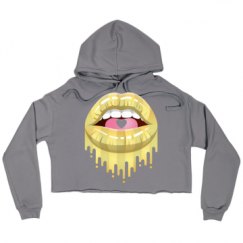 Ladies Relaxed Fit Cropped Fleece Hoodie